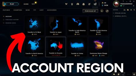 league of legends change region free